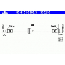83.6101-0393.3 ATE Тормозной шланг