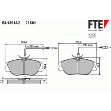 BL1391A2 FTE Комплект тормозных колодок, дисковый тормоз