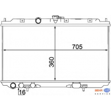 8MK 376 770-671 HELLA Радиатор, охлаждение двигателя