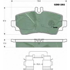 GDB1292 TRW Комплект тормозных колодок, дисковый тормоз