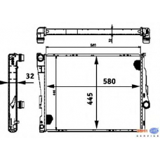 8MK 376 716-261 HELLA Радиатор, охлаждение двигателя