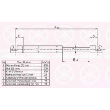 00607105 KLOKKERHOLM Газовая пружина, крышка багажник