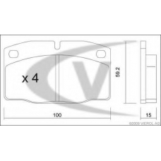 V40-8018 VEMO/VAICO Комплект тормозных колодок, дисковый тормоз