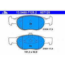 13.0460-7125.2 ATE Комплект тормозных колодок, дисковый тормоз