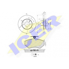31156-3790 ICER Комплект тормозов, дисковый тормозной механизм