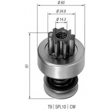 940113020083 MAGNETI MARELLI Ведущая шестерня, стартер