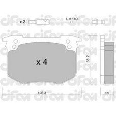 822-189-0 CIFAM Комплект тормозных колодок, дисковый тормоз