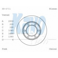 BR-6711 KAVO PARTS Тормозной диск