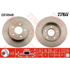 DF4948 TRW Тормозной диск