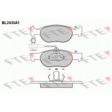 BL2435A1 FTE Комплект тормозных колодок, дисковый тормоз