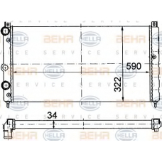 8MK 376 714-594 HELLA Радиатор, охлаждение двигателя