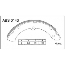 ABS0143 Allied Nippon Колодки барабанные