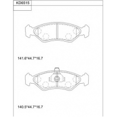 KD6515 ASIMCO Комплект тормозных колодок, дисковый тормоз