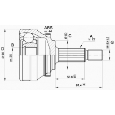 CVJ5363.10 OPEN PARTS Шарнирный комплект, приводной вал