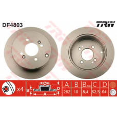 DF4803 TRW Тормозной диск
