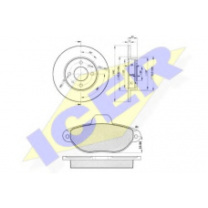 31018-3465 ICER Комплект тормозов, дисковый тормозной механизм