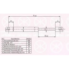 55037100 KLOKKERHOLM Газовая пружина, крышка багажник