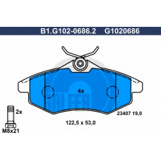 B1.G102-0686.2 GALFER Комплект тормозных колодок, дисковый тормоз