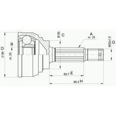 CVJ5103.10 OPEN PARTS Шарнирный комплект, приводной вал