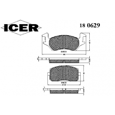 180629 ICER Комплект тормозных колодок, дисковый тормоз