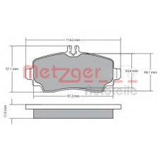 1170041 METZGER Комплект тормозных колодок, дисковый тормоз