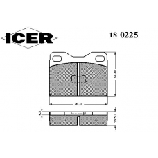 180225 ICER Комплект тормозных колодок, дисковый тормоз