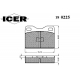 180225 ICER Комплект тормозных колодок, дисковый тормоз