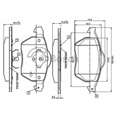 0 986 TB3 068 BOSCH Комплект тормозных колодок, дисковый тормоз