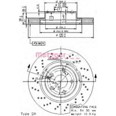 24975 METZGER Тормозной диск