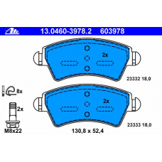 13.0460-3978.2 ATE Комплект тормозных колодок, дисковый тормоз
