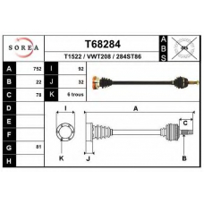 T68284 EAI Приводной вал