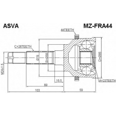 MZ-FRA44 ASVA Шарнирный комплект, приводной вал