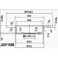 J3311038 NIPPARTS Тормозной диск
