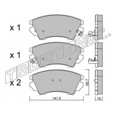 859.0 TRUSTING Комплект тормозных колодок, дисковый тормоз
