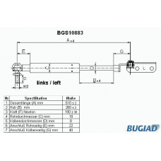 BGS10883 BUGIAD Газовая пружина, крышка багажник