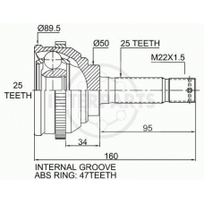 OJ-0638 InterParts Шарнирный комплект, приводной вал