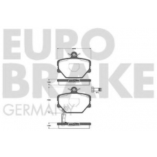 5502223344 EUROBRAKE Комплект тормозных колодок, дисковый тормоз