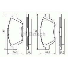 0 986 494 438 BOSCH Комплект тормозных колодок, дисковый тормоз