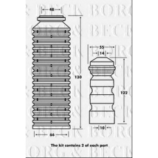 BPK7087 BORG & BECK Пылезащитный комплект, амортизатор