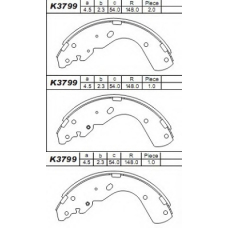K3799 ASIMCO Комплект тормозных колодок
