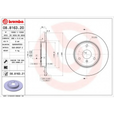 08.8163.21 BREMBO Тормозной диск