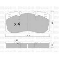 22-0268-0 METELLI Комплект тормозных колодок, дисковый тормоз