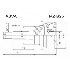 MZ-B25 ASVA Шарнирный комплект, приводной вал