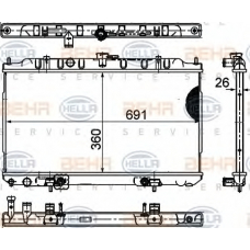 8MK 376 748-181 HELLA Радиатор, охлаждение двигателя