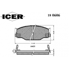 180606 ICER Комплект тормозных колодок, дисковый тормоз