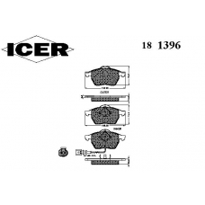 181396 ICER Комплект тормозных колодок, дисковый тормоз