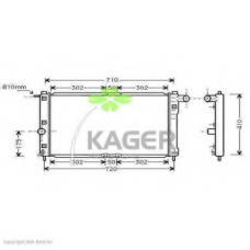 31-0302 KAGER Радиатор, охлаждение двигателя