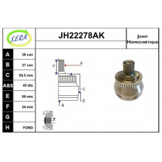 JH22278AK SERA Шарнирный комплект, приводной вал