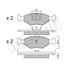 22-0057-2 METELLI Комплект тормозных колодок, дисковый тормоз