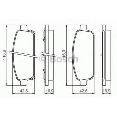 0 986 494 435 BOSCH Комплект тормозных колодок, дисковый тормоз